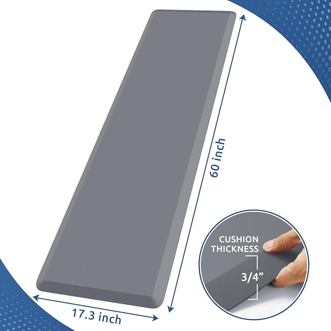 KitchenClouds Kitchen Mat Cushioned Anti Fatigue Kitchen Rug 0.8inch Non Slip - Image 2