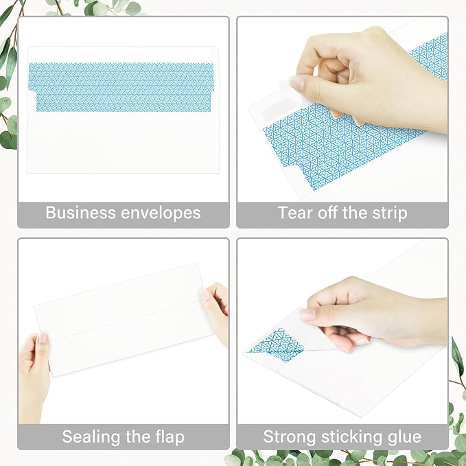 50 Pack #10 Business Envelopes, Self Seal Standard White Envelopes - Image 4