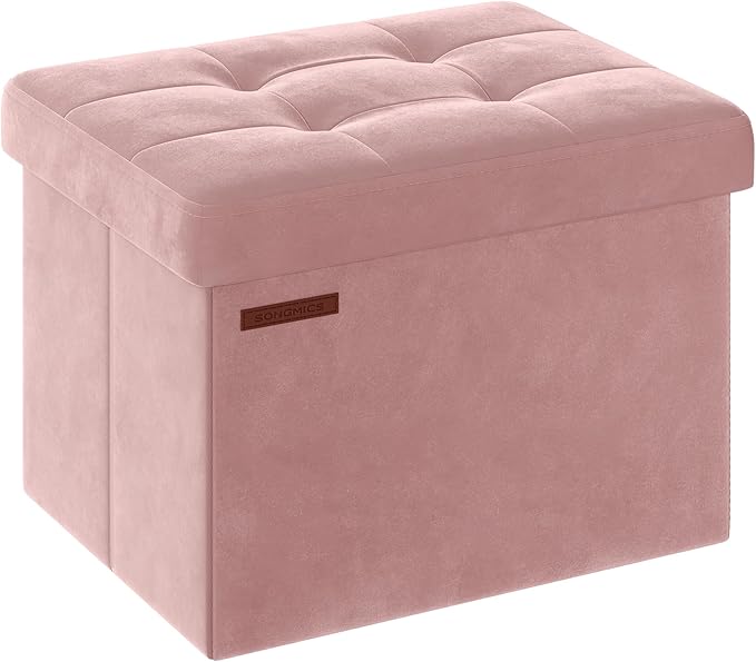 SONGMICS Storage Ottoman, Foldable Small Ottoman Foot Rest, 12.2 x 16.1 Inches by Unknown