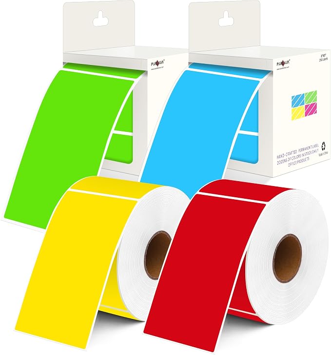 PARLAIM 5 x 3 inch Colored Inventory Stickers by PARLAIM