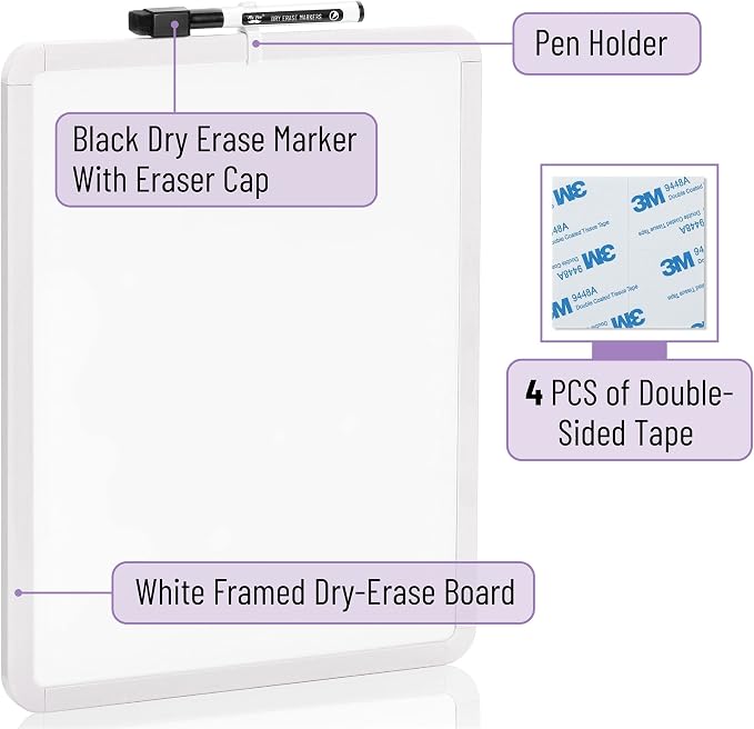 Mr. Pen- Dry Erase Board, 14” x 11”, Small Mini White Board - Image 2
