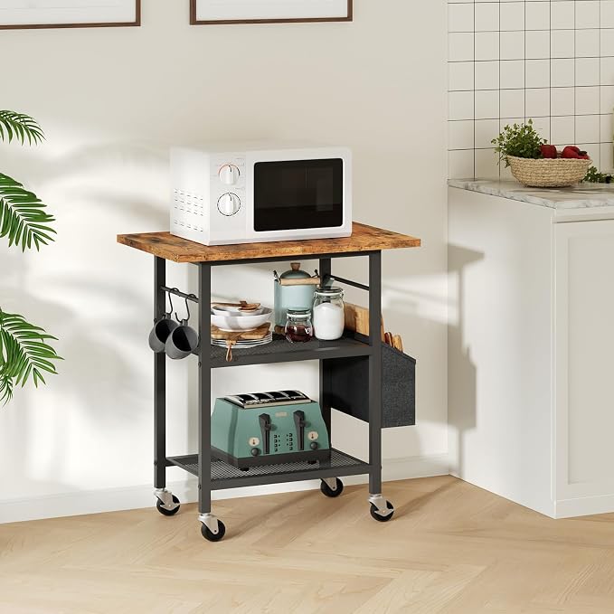 MAHANCRIS 3-Tier Printer Stand, Rolling Printer Table on Wheels, Industrial - Image 8