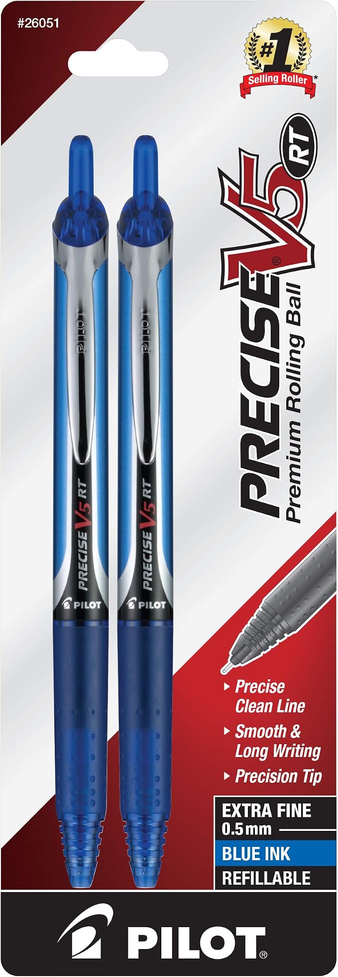 Pilot Precise V5 RT Refillable & Retractable Rollerball Pens, Extra Fine Point by PilotCorporationofAmerica