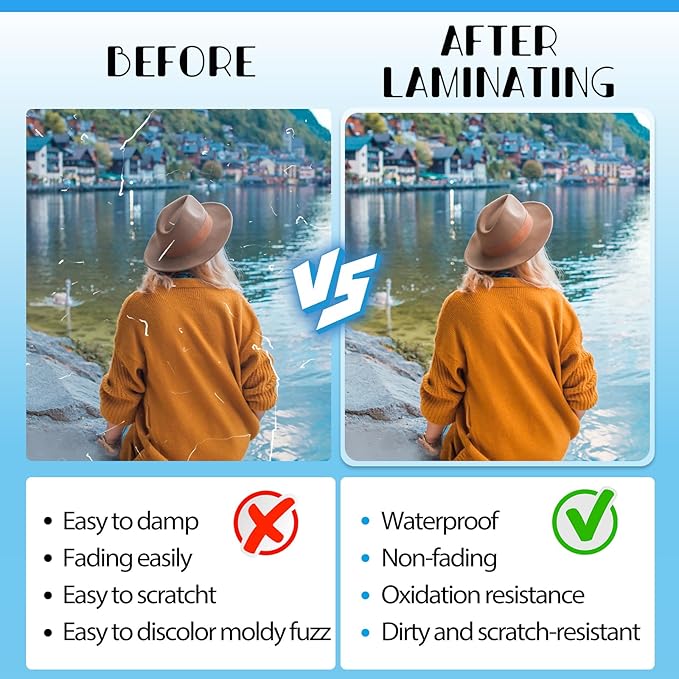 400 Pack Laminating Sheets, Holds 8.5 x 11 Inch Sheets, 3 mil, 9 x 11.5 Inches Thermal Laminating Pouches Lamination Sheet Paper for Laminator, Clear, Letter Size, Office and School Supplies-DeskLoop Office