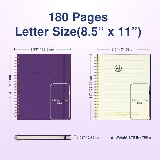 AUROPLANNER Undated Daily Planner To Do List Hourly Schedule 2027 2026 2025 - Image 7