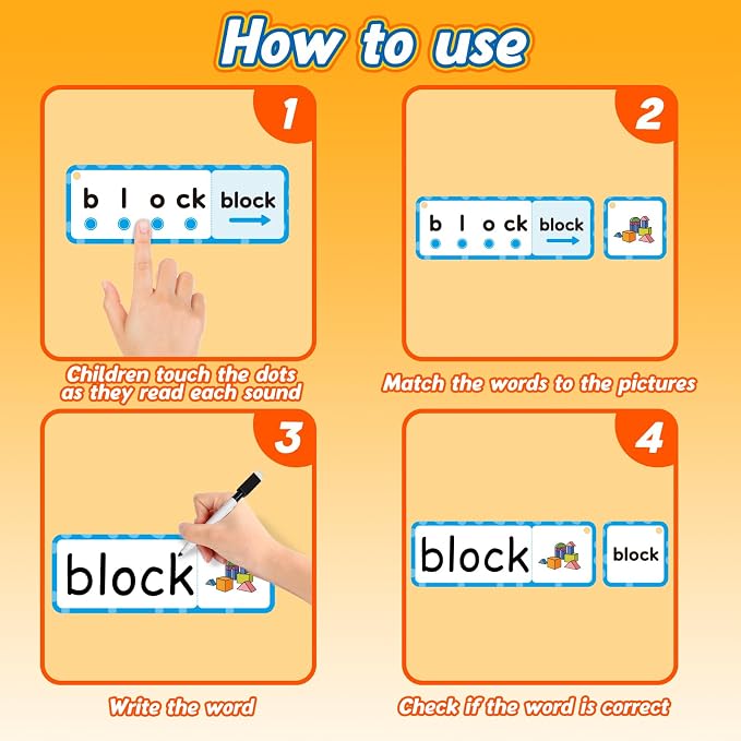 Kasfalci Blends & Digraphs Cards, Phonics Games, Speech Therapy Toys - Image 4