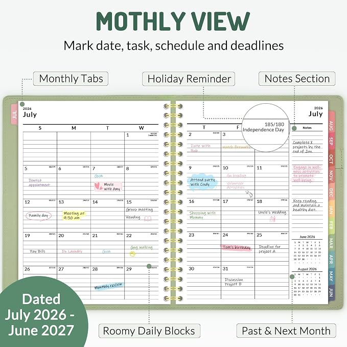 Forvencer Planner 2026-2027, Academic Planner Weekly & Monthly, Vegan Leather - Image 2