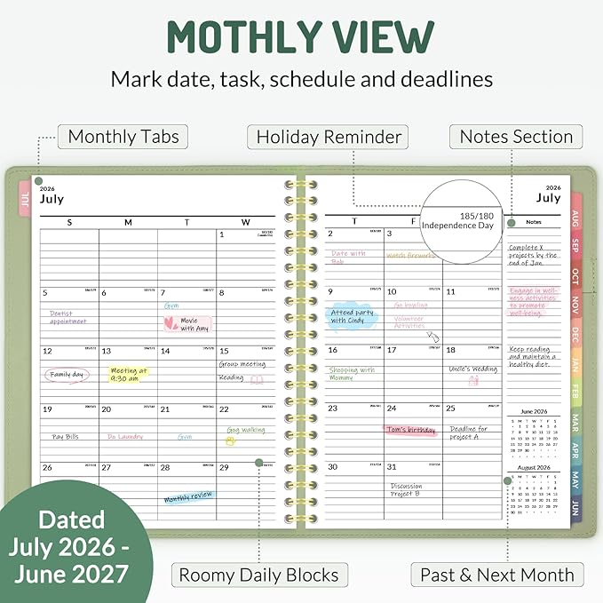 Forvencer Planner 2026-2027, Academic Planner Weekly & Monthly, Vegan Leather - Image 2