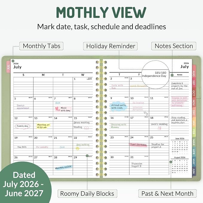 Forvencer Planner 2026-2027, Academic Planner Weekly & Monthly, Vegan Leather - Image 2