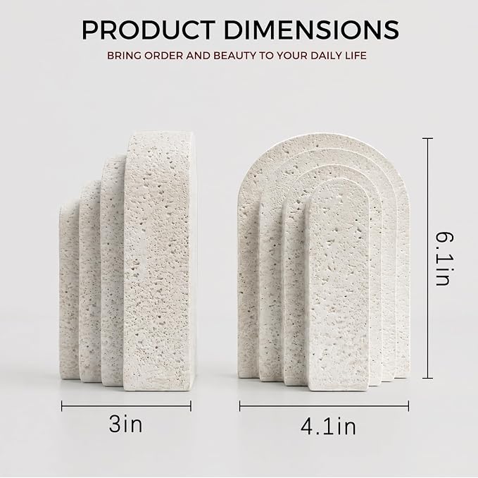 Heavy Duty Book Ends for Shelves, Decorative Book Stopper for Shelves, Resin - Image 3