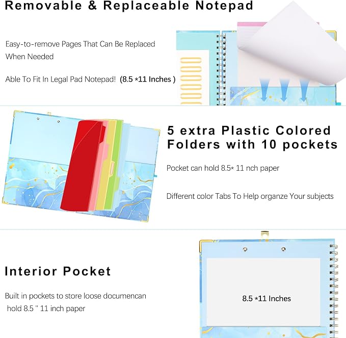 Foldable Spiral Clipboard Folio - Image 5