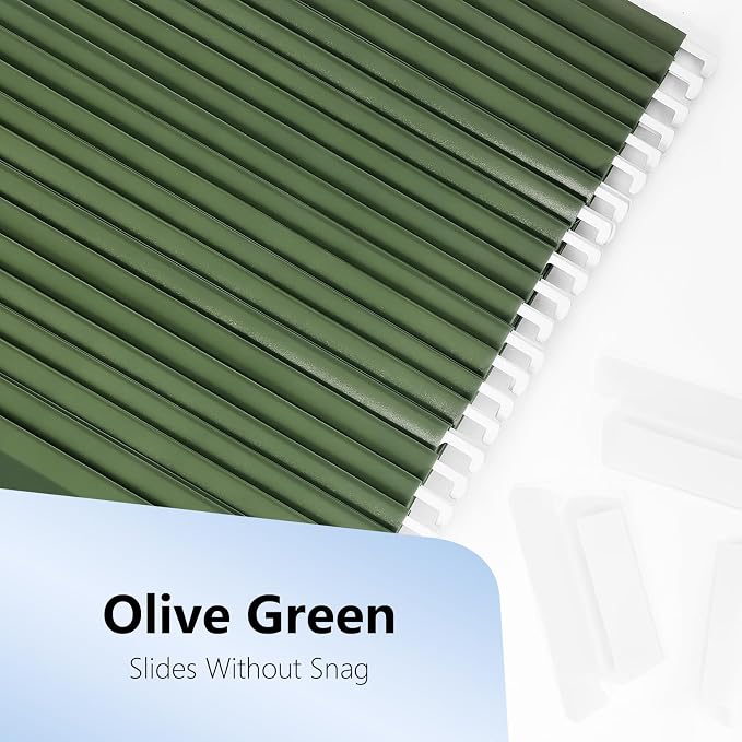 Plastic Hanging File Folders, 36 Pack Olive Hanging Folders，Letter Size - Image 2