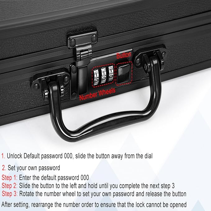 Aluminum Briefcase, Key Lock Clipboard Storage Box, Lockable Storage Case - Image 2