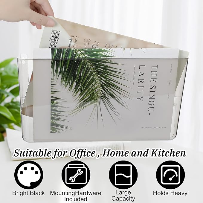 Colarr 8 Pcs Wall File Holder Organizer Plastic Wall Mount Mail Organizer - Image 4