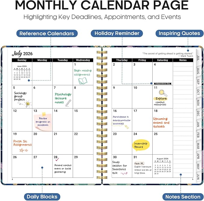 Planner 2026-2027, Academic Year Monthly and Weekly Calendar Planner, Jul 2026 - Image 2