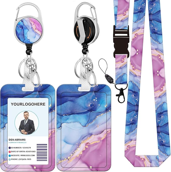 Badge Lanyard and ID Badge Holder, Retractable Badge Reels by BILLTEFUL