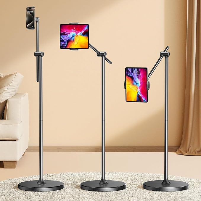 DIMONCOAT [Height-Adjustable & 360° Rotation Tablet Floor Stand Stable Base | by DIMONCOAT