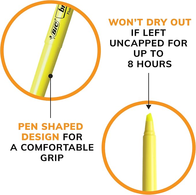 BIC Brite Liner Highlighters, Chisel Tip, 24-Count Pack of Yellow Highlighters - Image 7