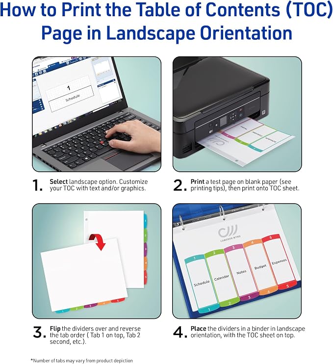 Avery A-Z Dividers for 3 Ring Binders, 26 Tabs per Set, Customizable Table of - Image 8