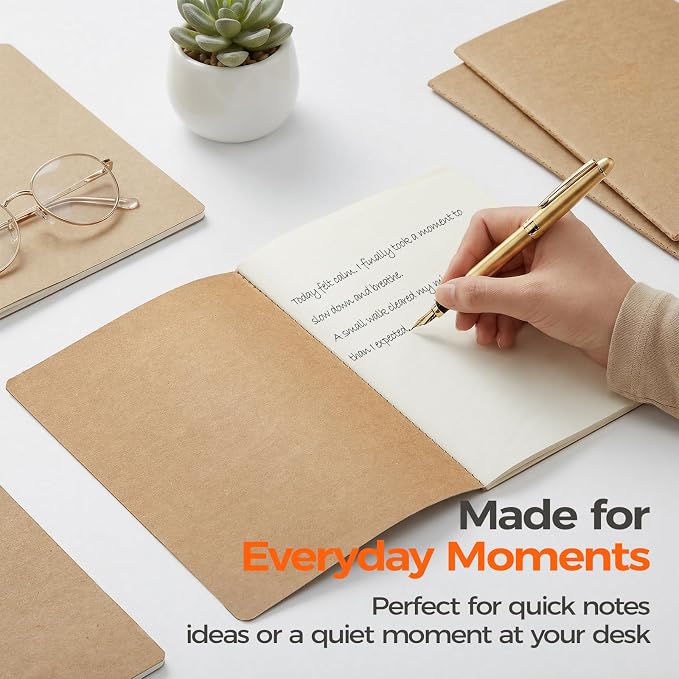 48 Pack Blank Kraft Notebooks A5, Bulk Unlined Journals, 80gsm FSC-Certified - Image 6