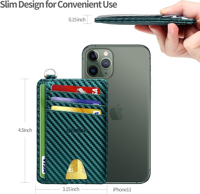 Slim Minimalist Front Pocket Wallet, RFID Blocking Credit Card Holder Wallet - Image 7