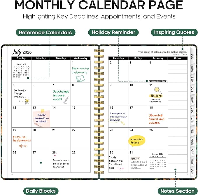 Planner 2026-2027, Academic Year Weekly and Monthly Calender Planner, from Jul - Image 2