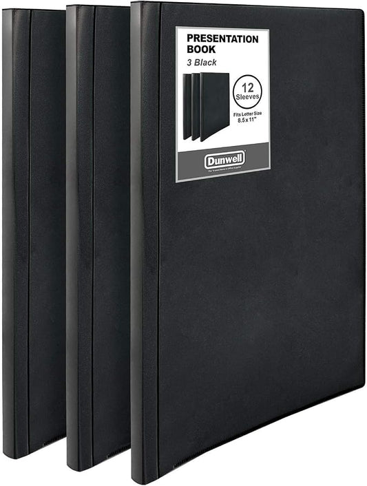 Dunwell Presentation Binder 12-Pocket, Displays 24 Pages, 8.5x11 Portfolio by Dunwell