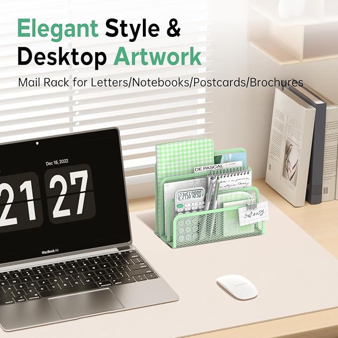 SUPEASY Mail Organizer for Desk, Mesh Metal Mail Holder Countertop - Image 6