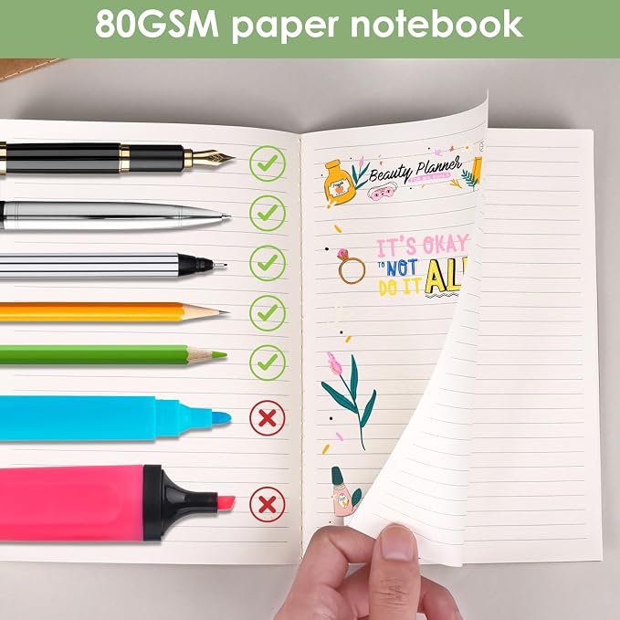 LABUK 48 Pack Lined Kraft Notebooks, A5 Journals Bulk, 8.3x5.5 Notebook Bulk - Image 4