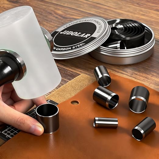 Leather Circle Cutter Tool Set, 34 Pieces Circle Punch Tools 1-25mm 30 35 40 45 - Image 8