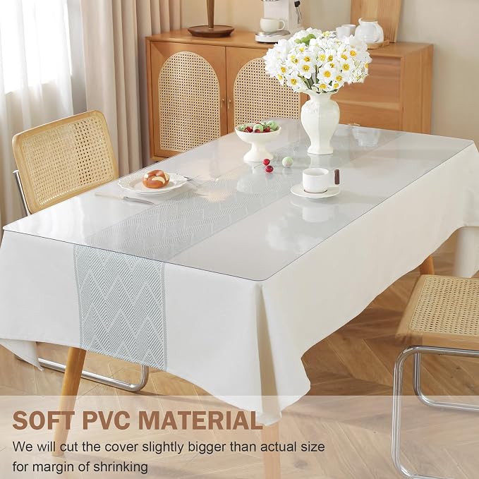 LovePads Frosted Table Cover Protector 36 x 48 Inch, 1.5mm Thick Plastic Table - Image 4
