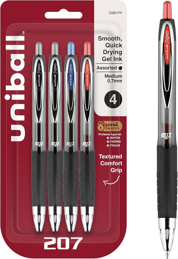 uni-ball 207 Retractable Gel Pens, Medium Point by uni-ball