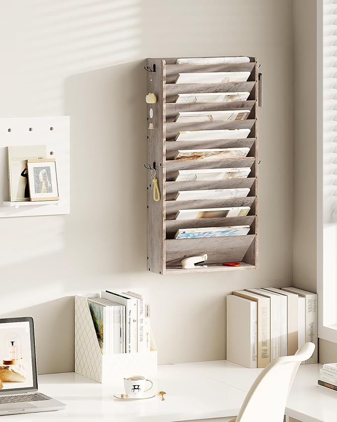 CHOEZON Wall File Organizer, 10-Tier Hanging Mail Organizer, Wall Mount File - Image 6