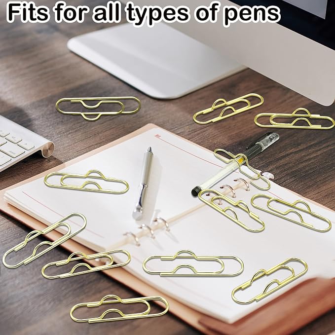 12Pcs Metal Pen Clip for Notebook, Portable Pen Holder Clip Pencil Clip - Image 2
