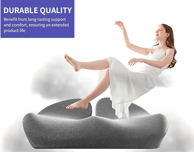 SupremeComfort X-Large Gel Infused High Density Foam Seat Cushion for Office Chair, Kitchen Chair, Car Seats- Elevate Your Seating Experience -Pressure Sore and Tailbone Pain Relief-DeskLoop Office