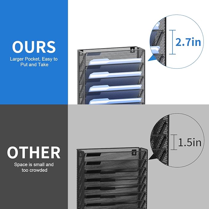 OUTWOLF 2Pack 12 Tier Hanging Wall File Organizer - Image 4