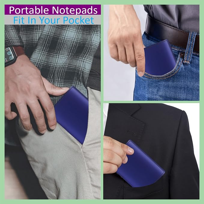 13 Pieces Mini Pocket Notepad Set, Included Leather Pocket Note pad Holder - Image 6