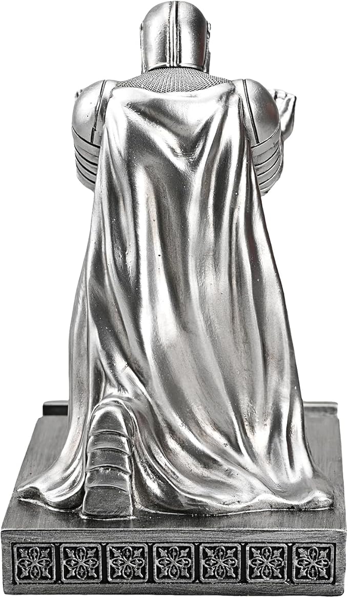 Windbreaker Soldier Knight Pen Holder Personalized Desk Accessory, Mobile Phone & Gaming Controller Holder, Device Stand Gift for Medieval Enthusiasts (Silver)-DeskLoop Office