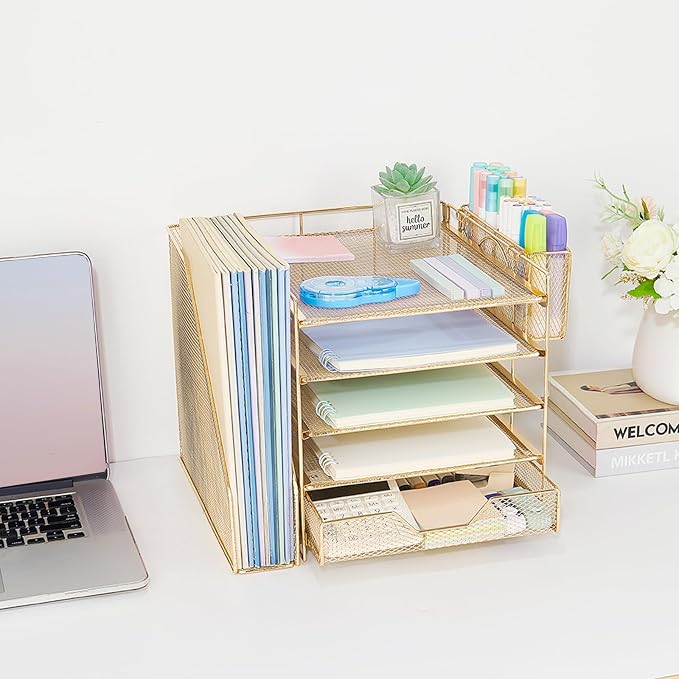 Desk Organizers and Accessories, 5-Tier Paper Letter Tray Organizer - Image 6