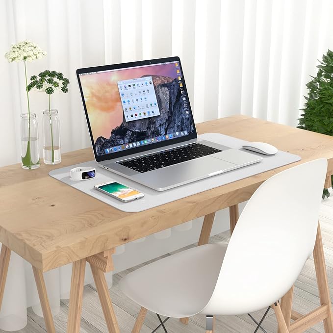 Hsurbtra Desk Pad, 23.6" x 13.8" PU Leather Desk Mat, M Extended Mouse Pad - Image 7