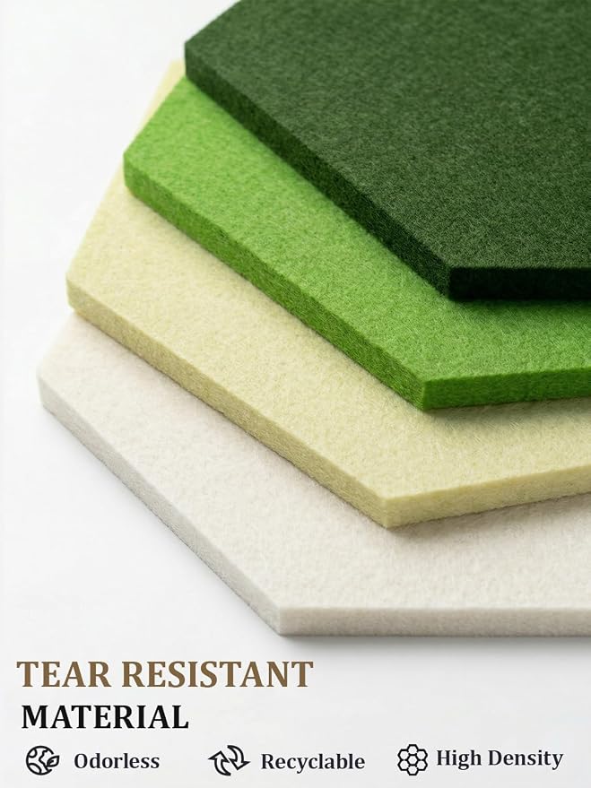 8 Pack Hexagon Felt Bulletin Board Tiles - Image 2