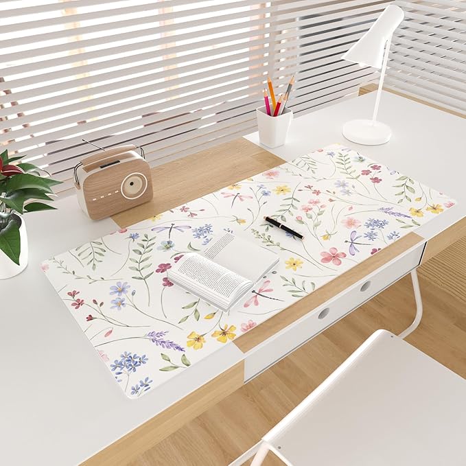 Colorful Star Large Mouse Pad, Floral Waterproof Office Desk Mat, Non-Slip - Image 3
