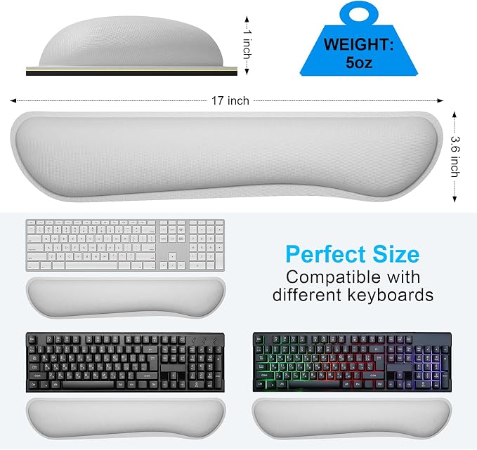 Dapesuom Enlarge Keyboard Wrist Rest, Cute Memory Foam Keyboard Wrist Cushion - Image 6