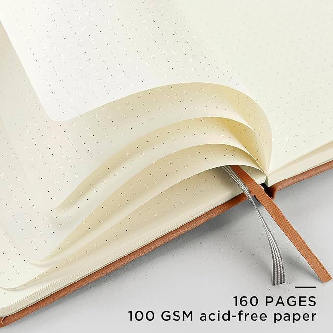 &And Per Se Dotted Journal Notebook, A5 Hardcover Leather Dotted Journal - Image 4