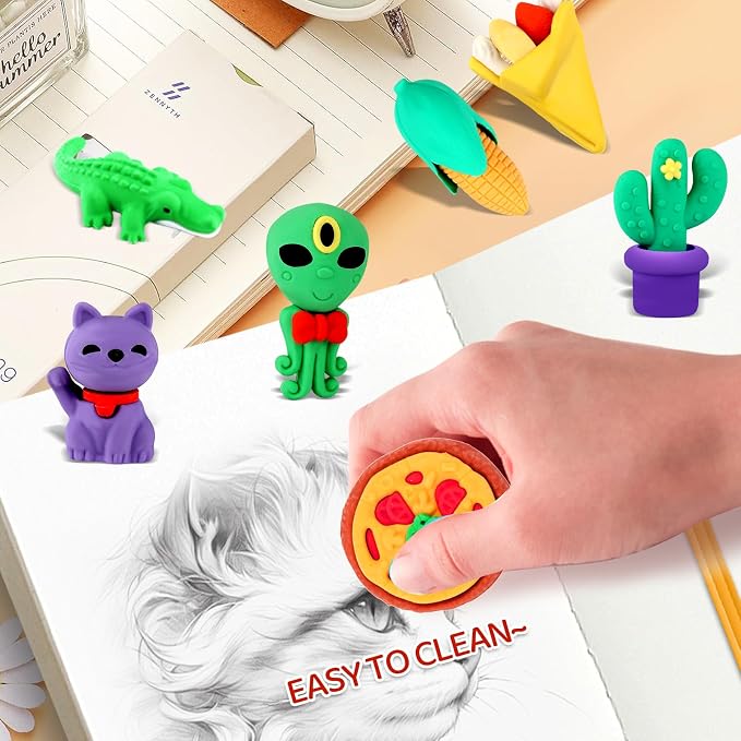 URSKYTOUS 131Pcs Animal Erasers Desk Pets - Image 7