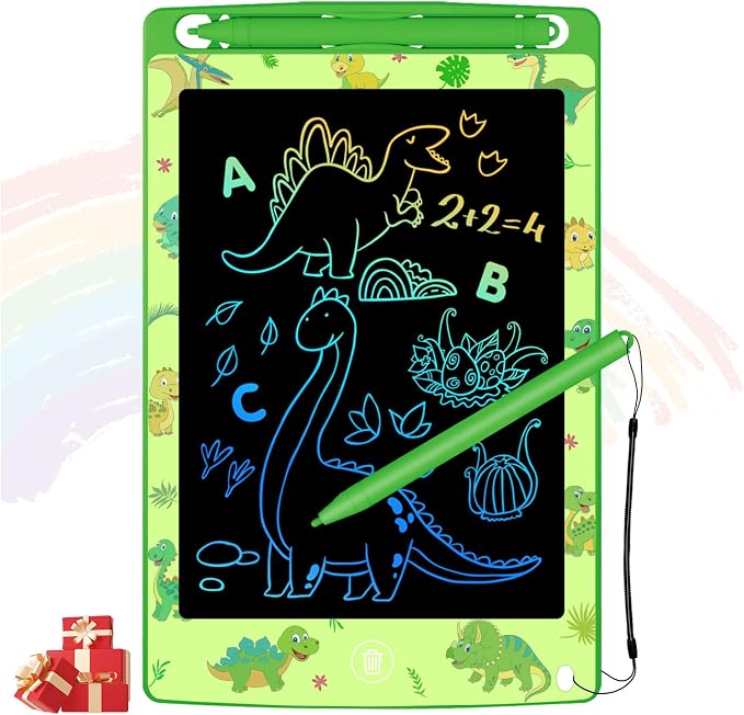 LCD Writing Tablet for Kids, 8.5 Inch, Dinosaur | Colorful Doodle Board by TQU