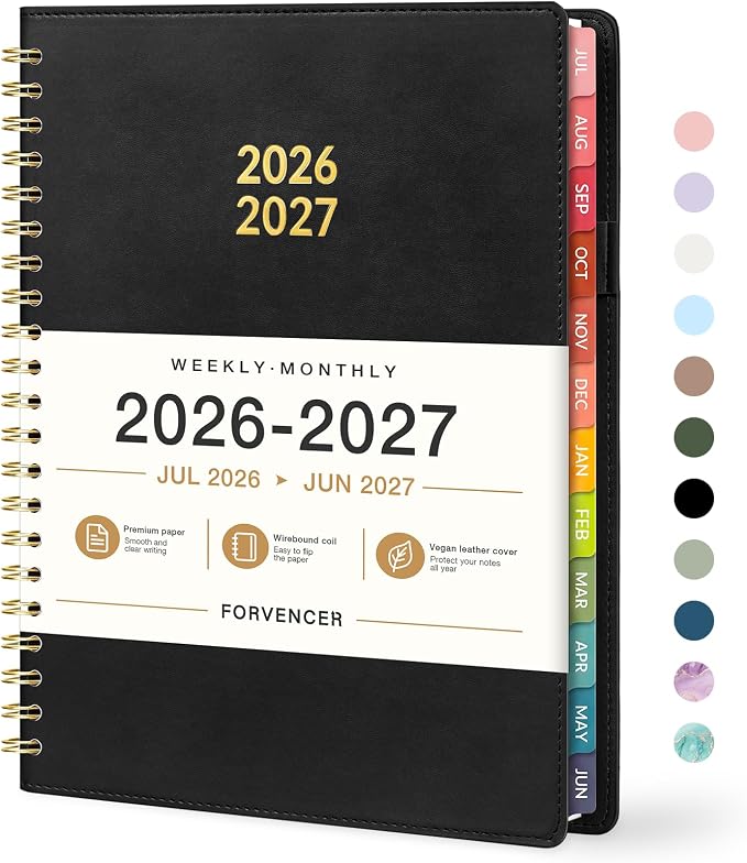 Forvencer Planner 2026-2027, Academic Planner Weekly & Monthly, Vegan Leather by Forvencer