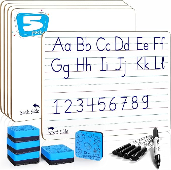 Scribbledo 5 Pack Lined Dry Erase Boards by Scribbledo