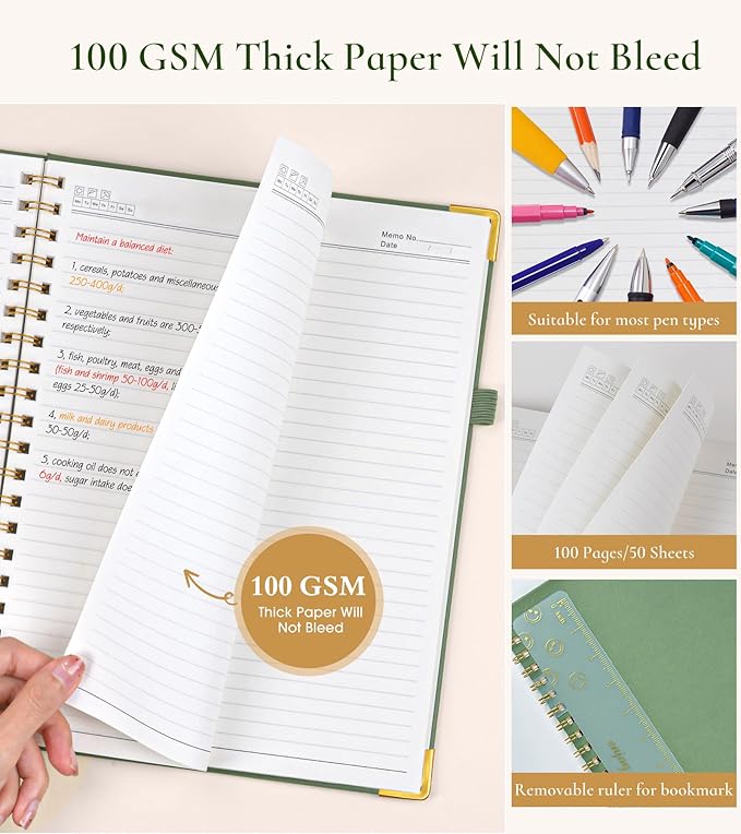 Hardcover Spiral Notebook Journal 8.5” x 11”, A4 Large Cute Notebooks - Image 5