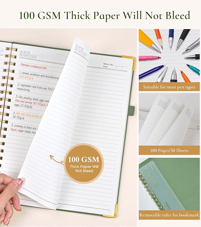 Hardcover Spiral Notebook Journal 8.5” x 11”, A4 Large Cute Notebooks - Image 5